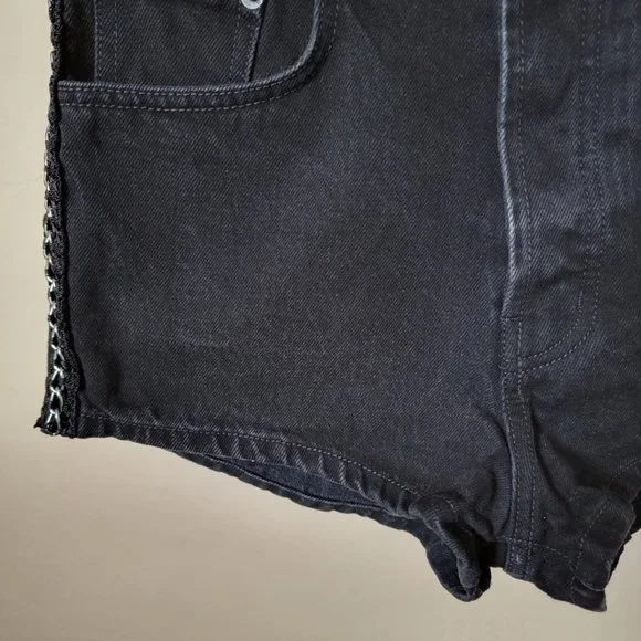 Carmar Titania High Rise Black Denim Jean Chain Shorts - Picture 4 of 16